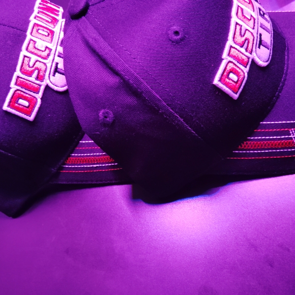 Two Brand New COOPER Discount Tire Black, White and Red Cap Hats - Picture 2 of 7